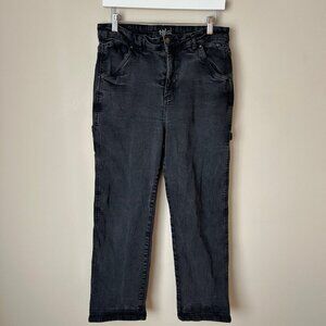Hell Bunny Black Wash Carpenter Denim Baggy Jeans Women’s Size XL 34 Waist